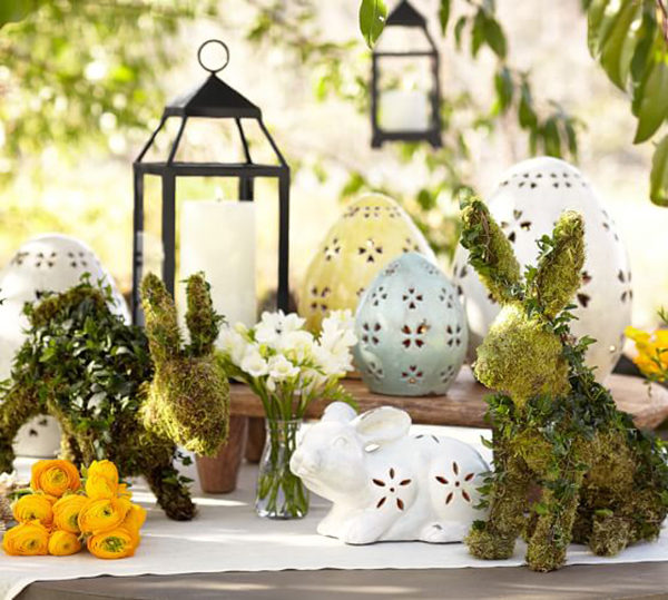 Pottery Barn ceramic bunnies Easter